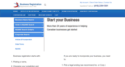 Desktop Screenshot of businessregistration.ca